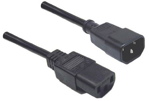 10A/250V IEC (M) to IEC (F) 1.8m Power Cord