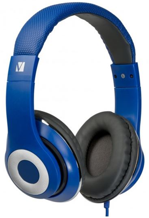 Verbatim Classic Stereo Headphones with Microphone Blue