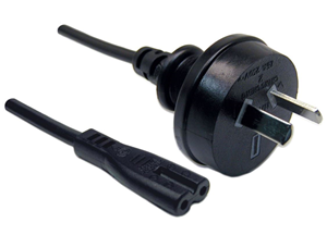 2 Pin Power Lead (M) to Figure 8 (M) 2.0m Power Cable